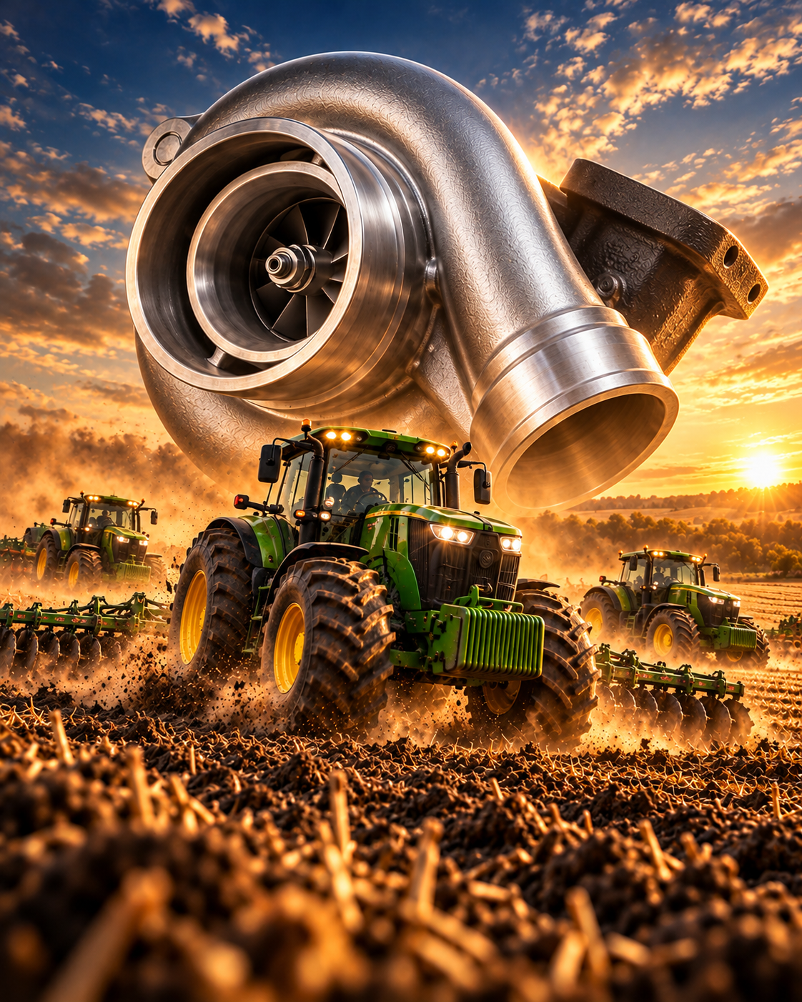 Turbos e conjuntos centrais para tratores e máquinas agrícolas